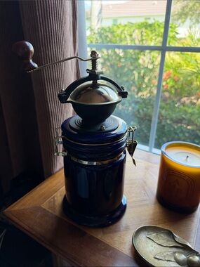 Vintage Fratello Cobalt Blue Coffee Grinder